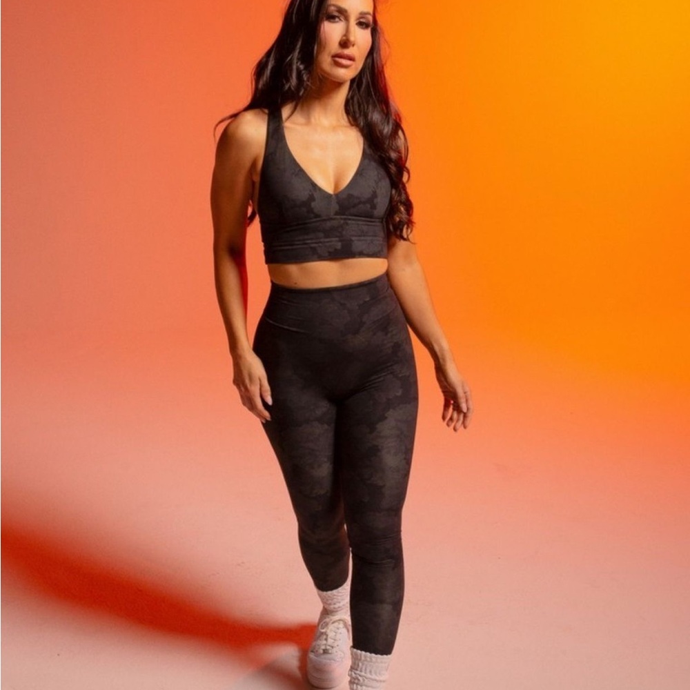 BuffBunny Black Floral Sports Bra and Leggings